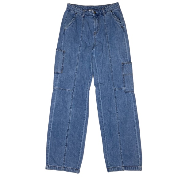 Future Collective Reese Blutstein‎ Cargo Jeans Womens 0 Utility Streetwear Retro - Picture 1 of 8